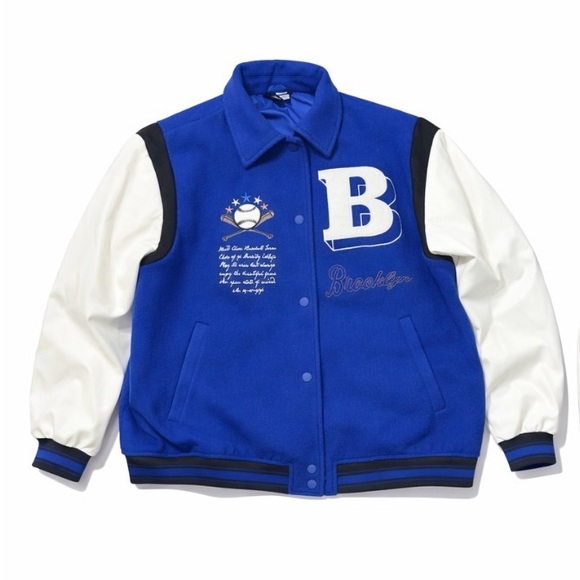 Other - Brooklyn Varsity Jacket Blue White Letterman Baseball H&M Divided Medium
